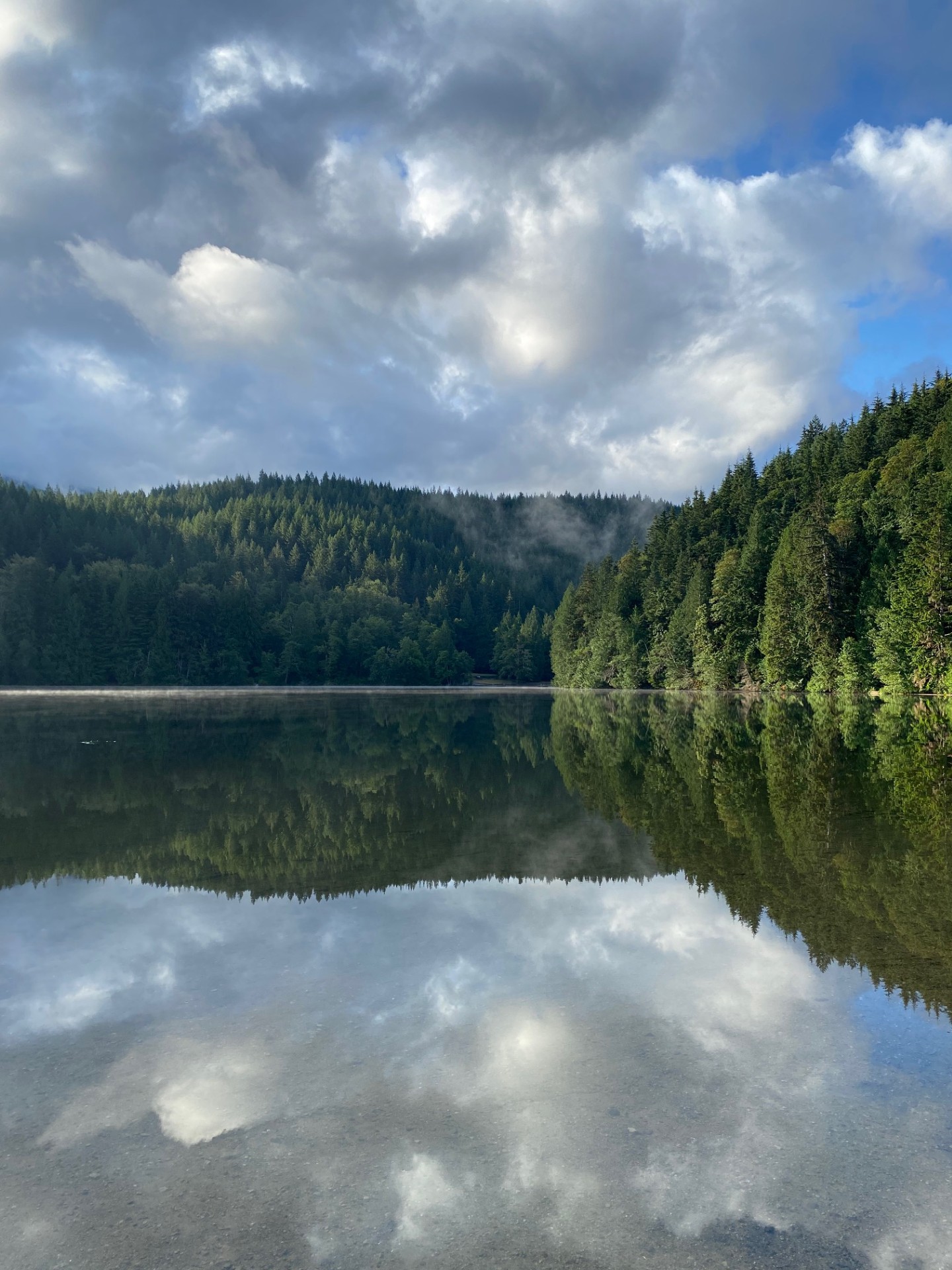 Reflections on a still Alice Lake.