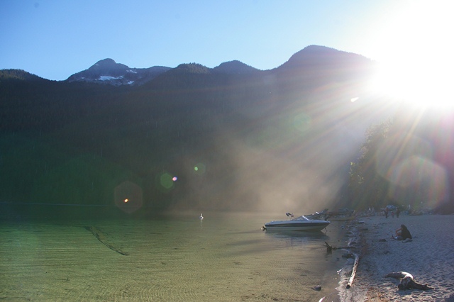 Scenic mountain landscape at S⨱ótsaqel / Chilliwack Lake Provincial Park, a popular destination for outdoor recreation in British Columbia.